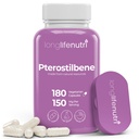 תוסף Pterostilbene 150 מ"ג, Elevate cell Energy, 180 קפסולות טבעוניות, 3 חודשים אספקה, טהור אורגני פלט Pterostilbene, המיוצר בארה"ב, Non GMO, תווית נקייה, Easy Swallow Antioxidant תומך תמיכה