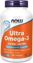 Now Foods - Ultra אומגה 3 500 EPA / 250 DHA - 180 Softgels
