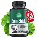 Brain Booster Nootropics - Brain Shield with גינקו בילובה, Alpha GPC ו Bacopa Monnieri, ויטמין B12, B3 - תמיכה להתמקד, זיכרון וקלילות, אנרגיה ולחצים הקלה (1)