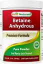 Best Naturals Betaine Anhydrous Trimethylglycine (TMG) אבקת טהורה 1 פאונד (1 LB (Pack of 1))