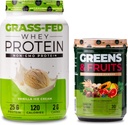 Nutrology Greens & Fruits אבקת-Naturly Sourceed Superfood, Vanilla Cinnamon (30 משרתים) Grass פד Whey חלבון אבקת, Vanilla Ice Cream Flavor (28 משרתים)