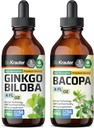 BIO KRAUTER Bacopa Tincture 4 Fl. Oz + Genekgo Biloba Tincture 4 Fl. Oz.
