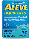 Aleve Pain Reliever & Fever hydror Liquid Gels, Naproxen Sodium, Pain Relief, 20 Count