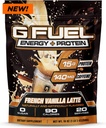 חלבון דלק + אבקת משקאות אנרגיה, טרום עבודהout Caffeine Mix for Gaming, Sugar Free Focus Amino, ויטמין + Antioxidants, 19oz (צרפתית Vanilla Latte, 20 משרתים)