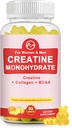 Creatine Monohydrate Gummy עבור נשים וגברים, תוספי קריאטין, סוכר חינם, צ'ואו, עבור תמיכה שרירים