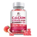 Calcium Citrate 1200 מ"ג עם ויטמין D3 מסטיקנים, Calcium Gummies עם ויטמין D3 עבור נשים וגברים, Cal Magnesium Zinc עבור שריר בריא - טבעי לבן Peach Flavor - 30 יום אספקה