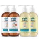 Happy Cappy Daily Medicated Shampoo ו- Body Wash Bundle - Baby Dandruff Shampoo, Helps Cradle Cap ו-Sborrheic Dermatitis, מצמצם את רדום, Dermatologist נבדק, ניקוי ריחני - 4 Pieces