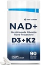 Anti-Aging Energy NAD Supplement – NMN Alternative with Nicotinamide Riboside 1000mg, Trans-Resveratrol 300mg, Vitamin D3 4000 IU and K2 110 mcg MK7 – Vegetarian 60 Capsules, 1300mg