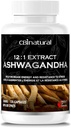 CBI Natural Ashwagandha 12:1 לחלץ 500 מ"ג (6000 מ"ג Equivalent) - אנרגיה, Vitality & גברים של תמיכה בריאות - 120 קפסולות טבעוניות, 4 מונטה אספקת 4