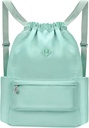 עקבו אחרי Wet Pocket גיטר Water-Resistant C אינץ' String Bag Beach Swim for Women Men