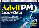 עו"ד Liqui-Gels Pain Reliever ו- Nighttime Sleep Aid, Pain Medicine with Ibuprofen for Pain Relief and Diphenhydramine HCL for a Sleep Aid - 20 קפסולות ממולאות - Back to College
