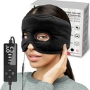 Moist Heat Sinus Stress Relief Mask עם 3 הגדרות חום, עוד חזית גדולה מול אדן עיניים, Sinusitis, הורמון Migraine, Tension Headache הקלה שחור