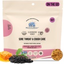 MommaBear Organics Hand Built Kids Cough Lollipops - Natural Sore גרון הקלה ו- Cough Drop Suckers for Kids 3 - Elderberry Bits, Honey & Organic Flavors - חסום חזק עבור Freshness, 5pcc