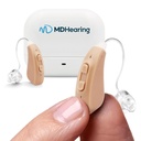 MDHearingAid Air Hearing Aid (Pair), OTC Rechargeable, Crystal-clear Digital Sound על ידי MDHearing, Perfect for משקפיים, כמעט בלתי נראים
