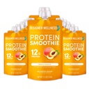 מעצב בריאות חלבון Smoothie, פירות אמיתיים, 12g חלבון, Low Carb, Zero הוסיף סוכר, Gluten-Free, non-GMO, No Artificial Colors or Flavors, Peach מנגו, 12 Count
