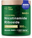 תוסף NAD, NAD Liposomal Nicotinamide Riboside 900mg - NMNH חלופה - תוספת כוח NAD + תוספים עם Resveratrol עבור אנטי Aging, אנרגיה, פוקוס - 80 קפסולות
