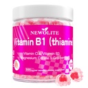 ויטמין B1 Gummies Chewable Thiamine 500mg & ויטמין B3 & ויטמין C,Sugar חינם - non GMO,Vegan,Natural Peach Flavor - Thiamine B1 למבוגרים וילדים