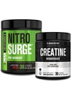 Jacked Factory NITROSURGE Pre Workout תוסף (Cherry Limeade) Creatine Monohydrate אבקה (150g) לגידול שרירים, כוח מוגבר, אנרגיה מוגברת