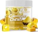 Colostrum Chews תוסף עם פרוביוטיקה לבריאות Gut, Bloating, Immune Support, Skin, Hair Growth and Beauty - Pineapple Flavor (60 משרתים)