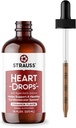שטראוס Naturals Heart Drops - Natural Mistletoe & Age Garlic לחלץ תוספי בריאות הלב - מסייע לשמור על מערכת קרטון בריאה - טבעונית ללא GMO - Cinnamon Flavored - 225 מ"ל