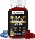 1000 MG Shilajit Gummies, אורגני Shilajit חניכיים עם 85 + Trace מינרלים, Fulvic Acid, Shilajit עבור גברים ונשים, Shilajit Resin, Shilajit ההימלאיה אורגני עבור אנרגיה, המוח, Immunity, 60 Count