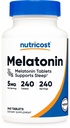 Melatonin 5 מ"ג, 240 טבליות - 5mg Per לשרת, non-GMO, Gluten חינם