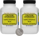 Calcium hydroxide (Ca(OH)II 99.9% אבקת ACS כיתה 8 Oz בשני בקבוקי חלל-Saver