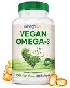 אומגהVia Vegan אומגה 3, Algae אומגה 3 שמן אלטרנטיבי, 300 מ"ג טבעוני DHA Fatty Acids, Plant Based, Planet and Ocean Friendly, IAOS 5 Star Tested, 60 Softgels