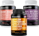 Ceylon Cinnamon (1pk), Nitric Oxide (1pk), ו- Menopause Support (1pk) תוסף Bundle - ויטמין פוטנט ללב, מטבוליזם, הורמונים ותמיכה - Non-GMO, טבעוני, Gluten-Free