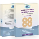 Silicone Scar Sheets for Breast Surgical Scars from Breast Reduction, הגדלת חזה, הרמת חזה או Post Mastectomy - Reusable and Comfort under Post Op Bra