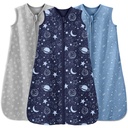 Baby Sleep Sack 12-18 חודשים 3 Pack 100% משקל אור כותנה 0.5 toG Wearable Blanket Baby Sleep Bag with 2-Way Zipper for Baby טומלר כחול
