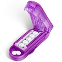 DUBSTAR Pill Cutter Splitter for Small and Tiny Pills, Multiple Pill Cutters for Small or Large Pills, Fitable Pill Splitter with Centering Device and Blade Guard for Multi Tablets (Purple)
