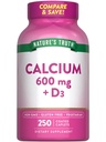 האמת של הטבע 600 מ"ג עם ויטמין D3 | 250 Caplets | Calcium Carbonate