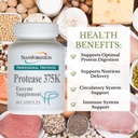TRANSING THE GENESIS OF GOOD HEALTH Protease 375K Enzyme Band Supplement, High-Potency Formula forחלבון Absorption & Gut Health, Advanced Enzym Support, Non-GMO, 60 קפסולות