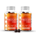 Vitamatic Pumpkin Seed 20:1 Extractture & Saw Palmetto 10:1 לחלץ חניכיים - תמצית הבוטנית ללא סוכר - Natural Raspberry Flavor - טבעוני, non-GMO, חניכיים המבוססות על צמחים - 60 Count - 2 Pack (120 Count)
