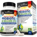 BioSchwartz Daily Probiotic Nutritional תוסף - 40 מיליארד CFU for Gut Health - Probiotics for Men and Women - Digestive Health with Astragalus & Lactobacillus - Shelf Stable - 60 Count