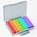 Zoksi Moisture-Proof שבועי גלולות מארגנת 4 פעמים ביום, 7 Day Pill Box 4X ליום, שבוע אחד נסיעה גלולת גלולה מקרה עם 28 השוואת מכשירים ניידים, המכיל תרופות עבור ויטמינים, תוספים או תרופות