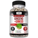 Kaya Naturals Red Panax גיינסנג + גינקו בילובה - תוסף המוח nootropic - תמיכה קוגניטיבית וריכוזית - Brain Booster, Focus, וזיכרון תוספת - 60 קפסולות