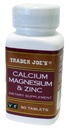 Trader Joe's Calcium Magnesium & Zinc, 60 טבליות
