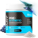 CURA Pre Workout Berries Flavor 300g - 10.5 Ounces - אבקת חלבון - אנרגיה Boost - תמיכה פוקוס אנדורנס - Cordyceps - אידיאלי עבור ספורטאים - Gluten-Free