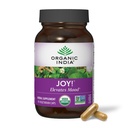 OrganIC INDIA Joy Herbal תוסף - תמיכה כספית, מקדם זיכרון וריכוז, טבעוני, Gluten-Free, כשר, USDA מוסמך אורגני, non-GMO, Calming - 90 קפסולות