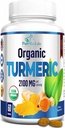 כורכום אורגני - 2100 מ"ג USDA אורגני Turmeric Curcumin עם Black Pepper, טבעוני - 60 טבליות