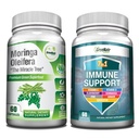 GreeNatr Energy Support & Immune Defense Bundle: Pure Moringa Oleifera Leaf Extracts (1000 מ"ג) עם 7-in-1 Immune Support Formula for Energy, Mood, Memory, Focus, Focus