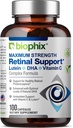 Biophix Retinal Support מקסימום כוח מורכב פורמולה 100 קפסולות - Znc ויטמין C E Lutein DHA אומגה 3 Astaxanthin Hyaluronic Acid - תמיכה ב- Eye Vision Health