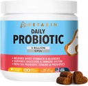 פרוביוטיקה לכלבים - 6 סטרינס עם Prebiotics - תמיכה במערכת העיכול והחיסון - הקלה עבור Diarrhea, Bad Breath, Allergies, Gas, Constipation, Hot Spots - Made in USA - 120 Chews Chews