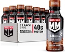 חלב שרירים Pro חלבון מתקדם דיאטה שקד, שוקולד Knockout, 14 Fl Oz Bottle, 12 Pack, 40g חלבון, 1g סוכר, 16 ויטמינים ומינרלים, 6g סיבים, Workout Recovery, Packaging May Vary