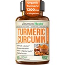 תוסף Turmeric Curcumin עם Black Pepper Extract - High Potency אורגני Turmeric 1200 מ"ג ו-95% Curcuminoids לבריאות משותפת & Digest - תוספת תמיכה משותפת - 60 קפסולות קירור טבעוני