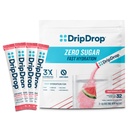 DripDrop Sugar Freehydrtion Packets - Zero Watermelon - Single Serve Electrolytes אבקת משקאות Mix - non-GMO, Gluten Free, טבעוני - 32 Sticks