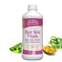 שיער אוצר קבור, עור וציפורים עם MSM Biotin Aloe Vera בתוספת ויטמינים ומינרלים במתחם מזון נוזלי גבוה לשומן שלם לשיער מלא יותר, ציפורניים חזקות יותר ו Clearer Skin 16 oz