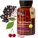 Plant Therapy Tart Cherry קפסולות עם Elderberry Manufactured 4 חודשים אספקת הגוף, Immune System & Sleep Cycle תוספי עבור נשים וגברים 120 קפסולת צמחונית